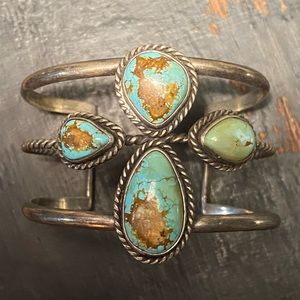 Sterling Turquoise Cross Cuff